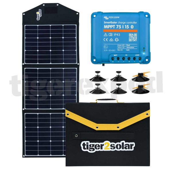 Kit painel solar portátil com controlador victron 135W